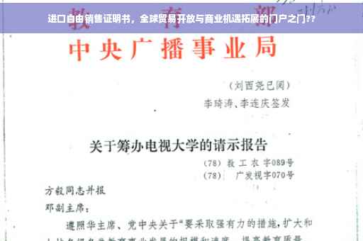 进口自由销售证明书，全球贸易开放与商业机遇拓展的门户之门??