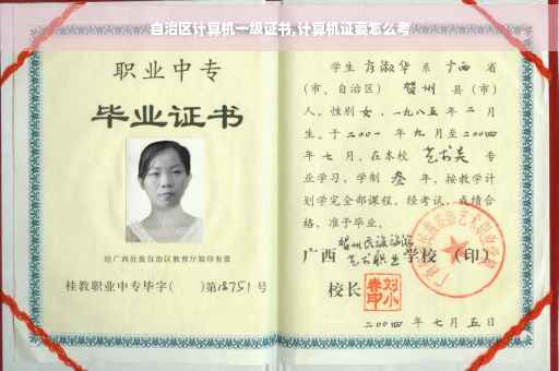自治区计算机一级证书,计算机证要怎么考
