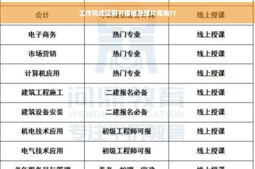 工作完成证明书模板及图片指南??