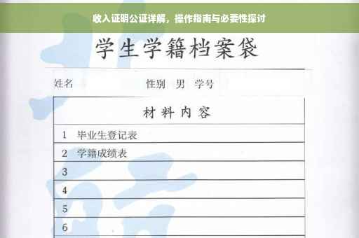 收入证明公证详解，操作指南与必要性探讨