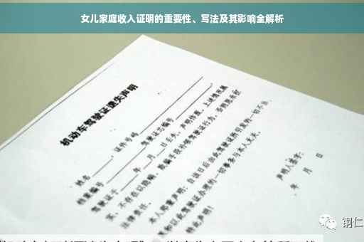 女儿家庭收入证明的重要性、写法及其影响全解析