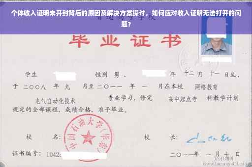 个体收入证明未开封背后的原因及解决方案探讨，如何应对收入证明无法打开的问题？