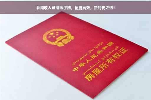北海收入证明电子档，便捷高效，新时代之选！