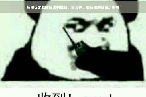 质量认定验收证明书详解，重要性、编写指南及背后细节