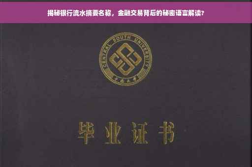 揭秘银行流水摘要名称，金融交易背后的秘密语言解读?