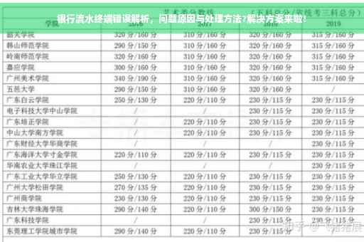 银行流水终端错误解析，问题原因与处理方法?解决方案来啦！