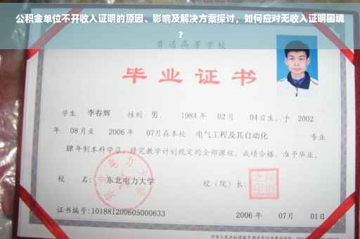 公积金单位不开收入证明的原因、影响及解决方案探讨，如何应对无收入证明困境？