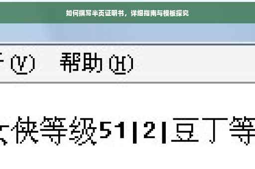 如何撰写半页证明书，详细指南与模板探究
