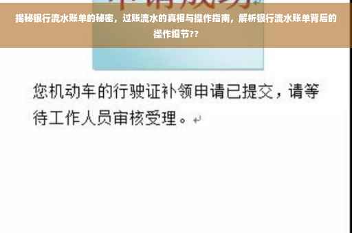 揭秘银行流水账单的秘密，过账流水的真相与操作指南，解析银行流水账单背后的操作细节??