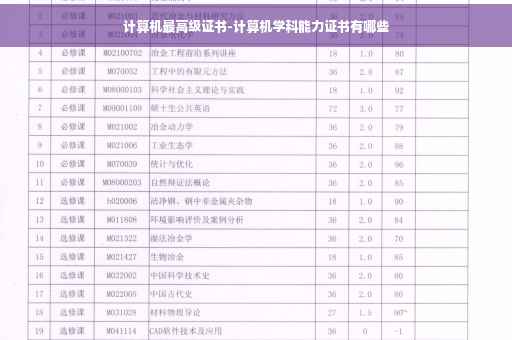 计算机最高级证书-计算机学科能力证书有哪些