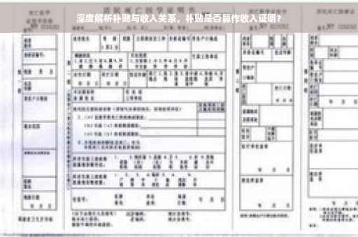 深度解析补贴与收入关系，补贴是否算作收入证明？