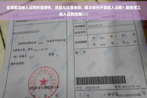 全面解读收入证明的重要性、流程与注意事项，雇主如何开具收入证明？雇佣用工收入证明指南?⚡️