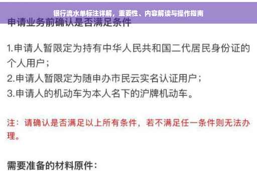 银行流水单标注详解，重要性、内容解读与操作指南