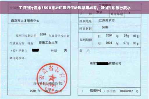 工资银行流水3500背后的普通生活观察与思考，如何打印银行流水