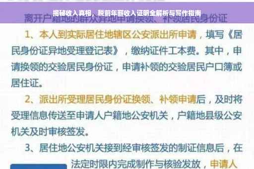 揭秘收入真相，税前年薪收入证明全解析与写作指南