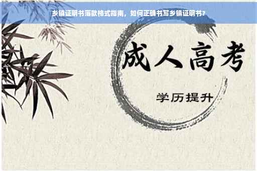 乡镇证明书落款格式指南，如何正确书写乡镇证明书？