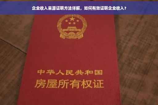 企业收入来源证明方法详解，如何有效证明企业收入？