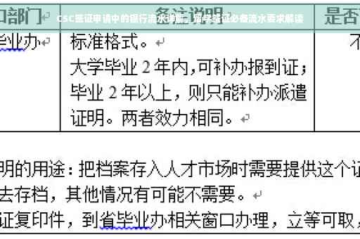 CSC签证申请中的银行流水详解，留学签证必备流水要求解读