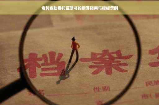 专利资助委托证明书的撰写指南与模板示例
