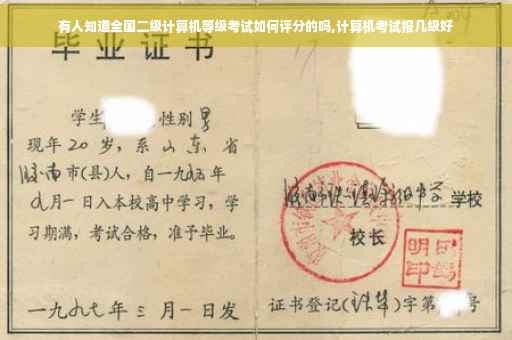有人知道全国二级计算机等级考试如何评分的吗,计算机考试报几级好