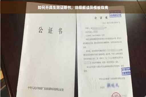 如何开具生效证明书，详细解读及模板指南