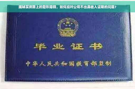 揭秘买房路上的隐形障碍，如何应对公司不出具收入证明的问题？