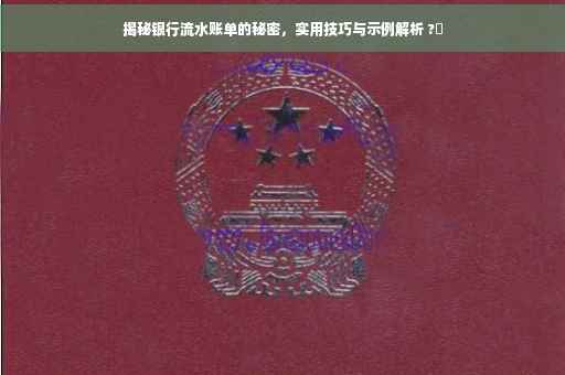 揭秘银行流水账单的秘密，实用技巧与示例解析 ?✨