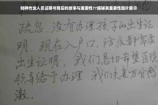 特种作业人员证明书背后的故事与重要性??揭秘其重要性图片展示