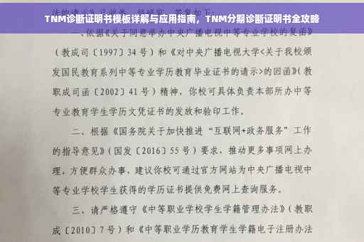 TNM诊断证明书模板详解与应用指南，TNM分期诊断证明书全攻略