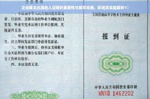 企业雇主出具收入证明的重要性与撰写指南，影响及实操解析?✨