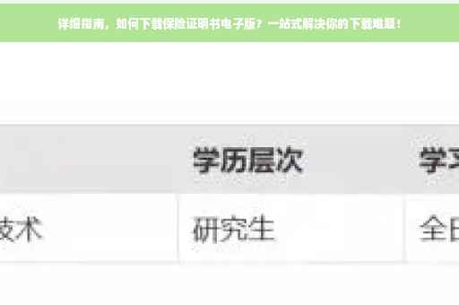 详细指南，如何下载保险证明书电子版？一站式解决你的下载难题！
