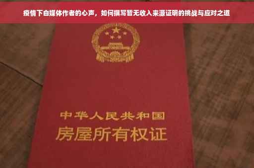疫情下自媒体作者的心声，如何撰写暂无收入来源证明的挑战与应对之道