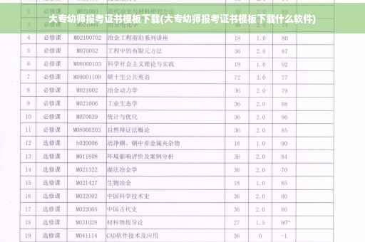 大专幼师报考证书模板下载(大专幼师报考证书模板下载什么软件)