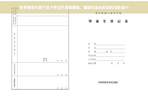 税务稽查与银行流水背后的真相揭秘，查银行流水的目的与影响??