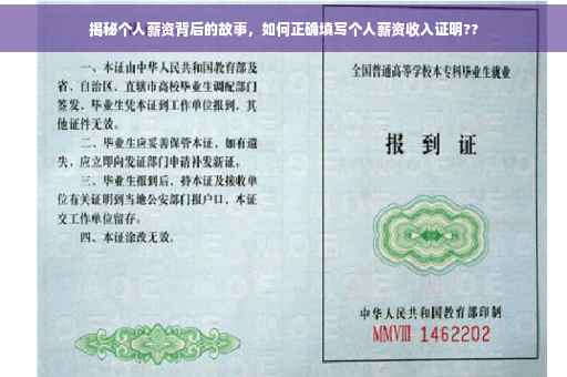 揭秘个人薪资背后的故事，如何正确填写个人薪资收入证明??