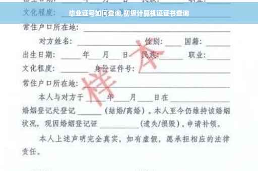 毕业证号如何查询,初级计算机证证书查询