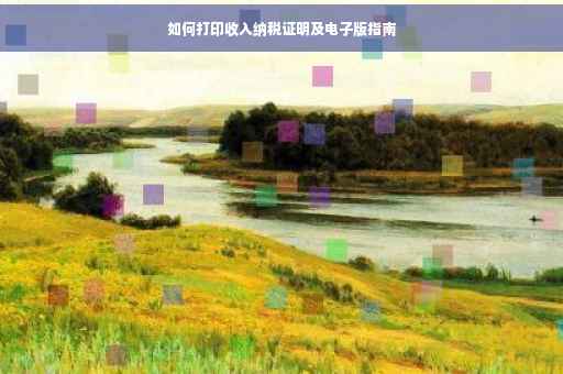 如何打印收入纳税证明及电子版指南
