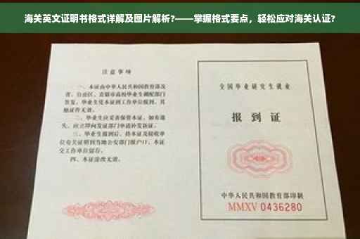 海关英文证明书格式详解及图片解析?——掌握格式要点，轻松应对海关认证?