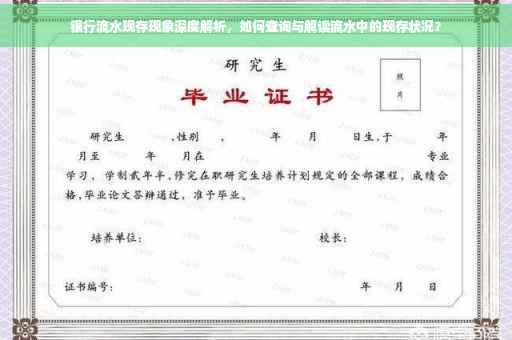 银行流水现存现象深度解析，如何查询与解读流水中的现存状况？