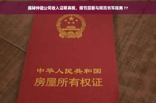 揭秘仲裁公司收入证明真相，细节洞察与规范书写指南 ??