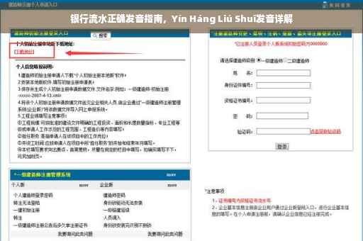银行流水正确发音指南，Yín Háng Liú Shuǐ发音详解