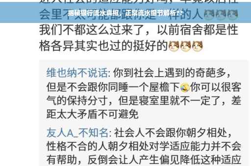 揭秘银行流水真相，正常流水细节解析??