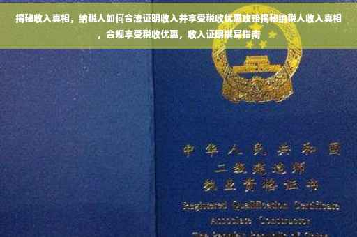 揭秘收入真相，纳税人如何合法证明收入并享受税收优惠攻略揭秘纳税人收入真相，合规享受税收优惠，收入证明撰写指南