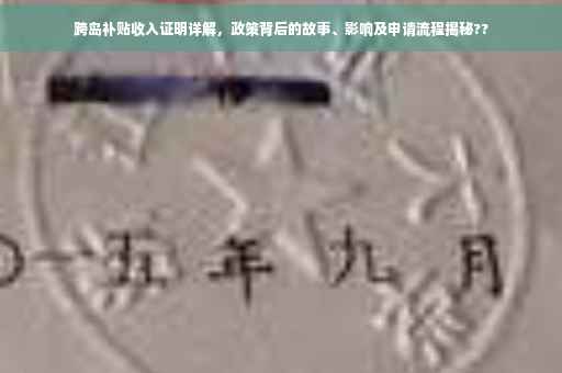 跨岛补贴收入证明详解，政策背后的故事、影响及申请流程揭秘??