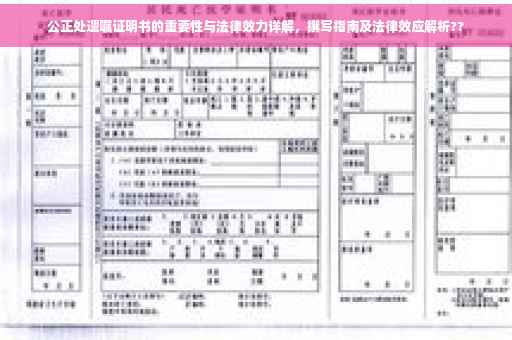 公正处遗嘱证明书的重要性与法律效力详解，撰写指南及法律效应解析??