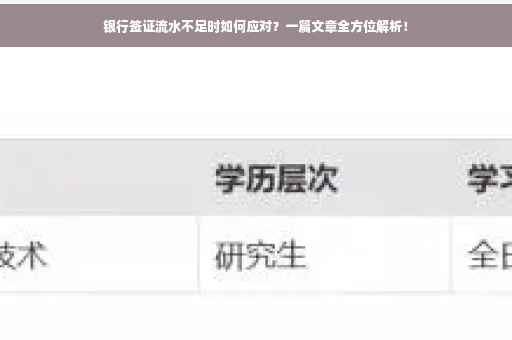 银行签证流水不足时如何应对？一篇文章全方位解析！
