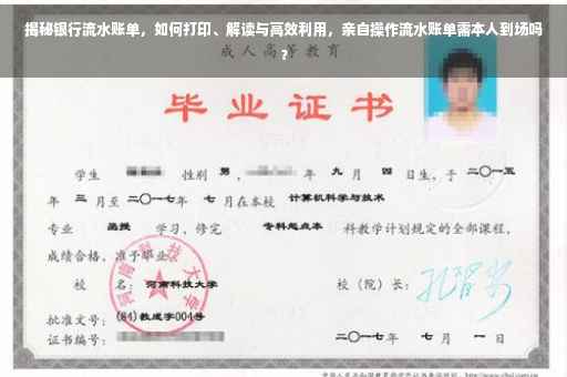 揭秘银行流水账单，如何打印、解读与高效利用，亲自操作流水账单需本人到场吗？
