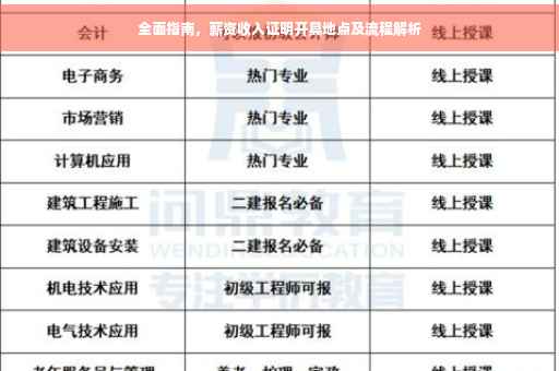 全面指南，薪资收入证明开具地点及流程解析