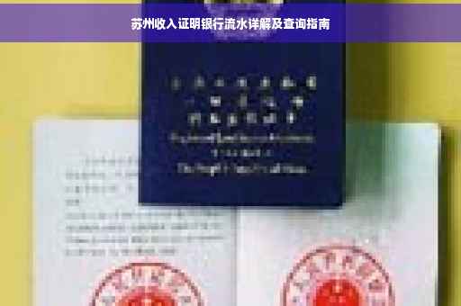 苏州收入证明银行流水详解及查询指南