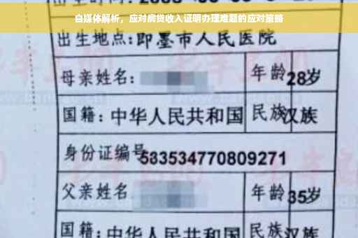 自媒体解析，应对房贷收入证明办理难题的应对策略